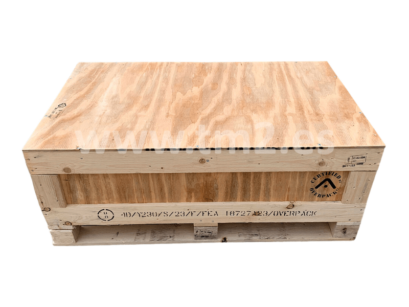 caja de madera fabricada para el transporte de baterías eléctricas